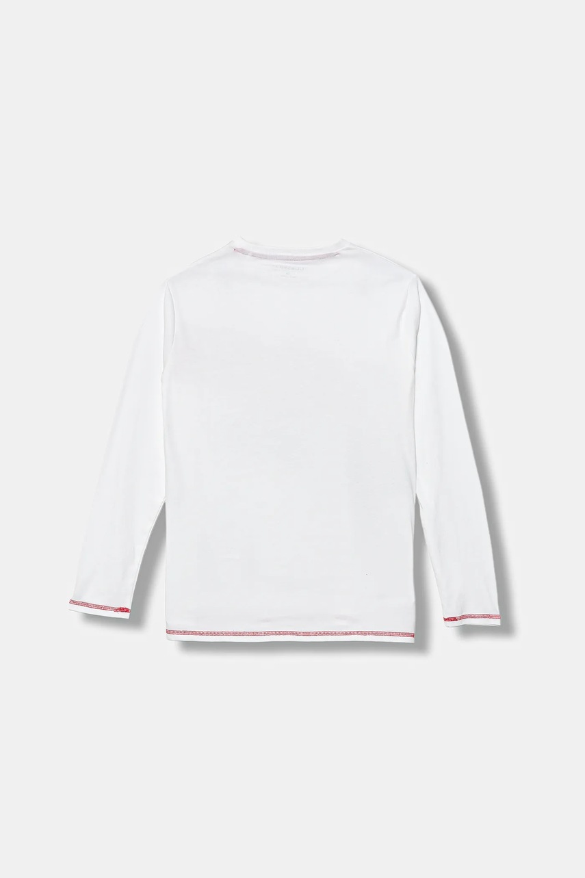 Хлопковый детский лонгслив Guess цвет белый с аппликацией L5YI00 K8HM4 Хлопковый детский лонгслив Guess цвет белый с аппликацией L5YI00 K8HM4