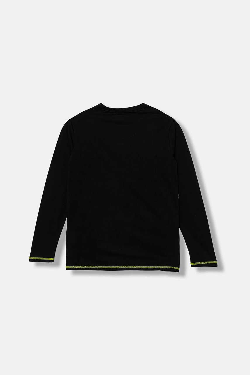 Хлопковый детский лонгслив Guess цвет чёрный с аппликацией L5YI00 K8HM4 Хлопковый детский лонгслив Guess цвет чёрный с аппликацией L5YI00 K8HM4