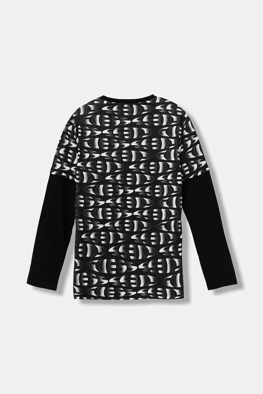 Хлопковый детский лонгслив Guess цвет чёрный узор L5YI04 K8HM4 Хлопковый детский лонгслив Guess цвет чёрный узор L5YI04 K8HM4