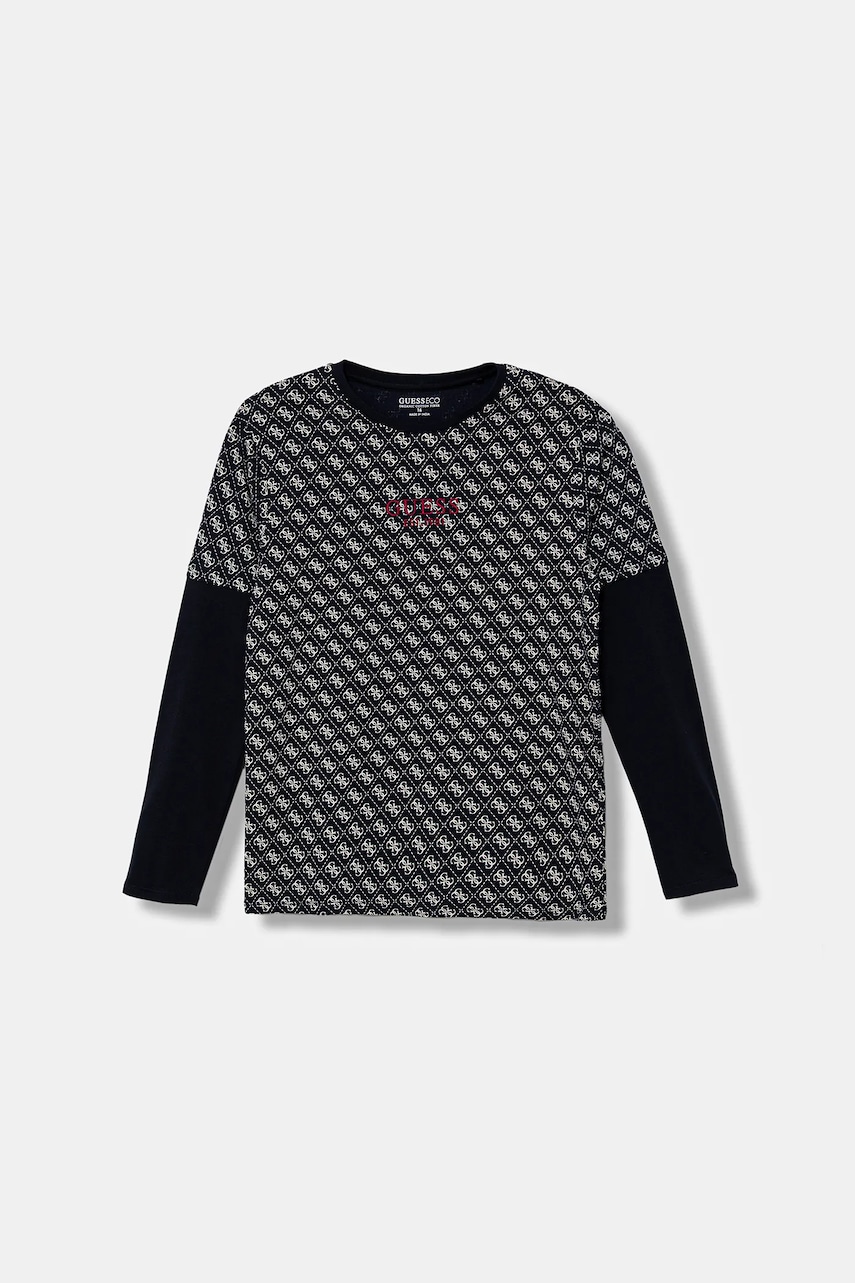 

Детска блуза с дълги ръкави Guess в синьо с десен L5YI18 K8HM4, Син