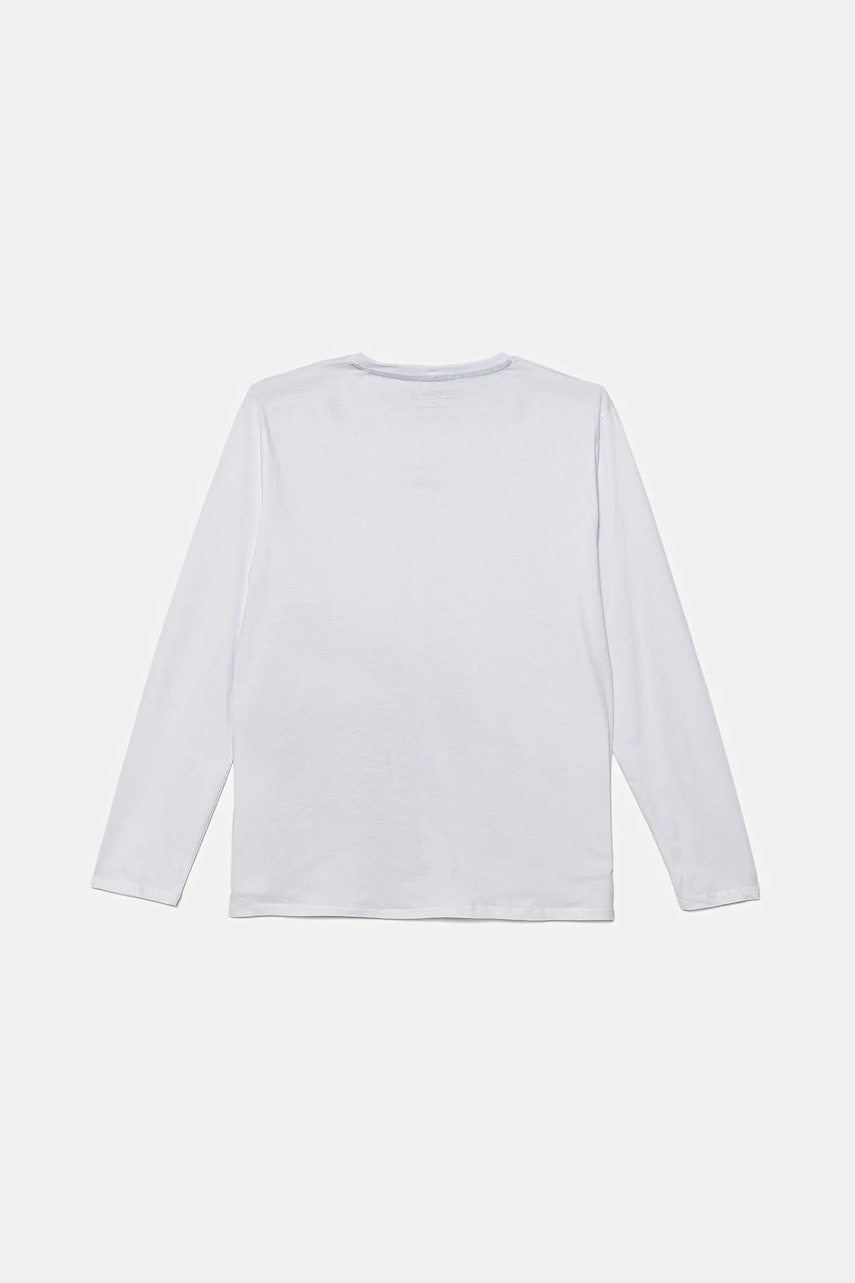 Хлопковый детский лонгслив Guess цвет белый с принтом L5YI26 K8HM4 Хлопковый детский лонгслив Guess цвет белый с принтом L5YI26 K8HM4