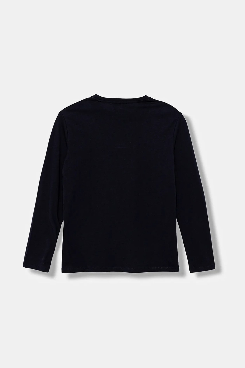 Хлопковый детский лонгслив Guess цвет синий с принтом L5YI26 K8HM4 Хлопковый детский лонгслив Guess цвет синий с принтом L5YI26 K8HM4