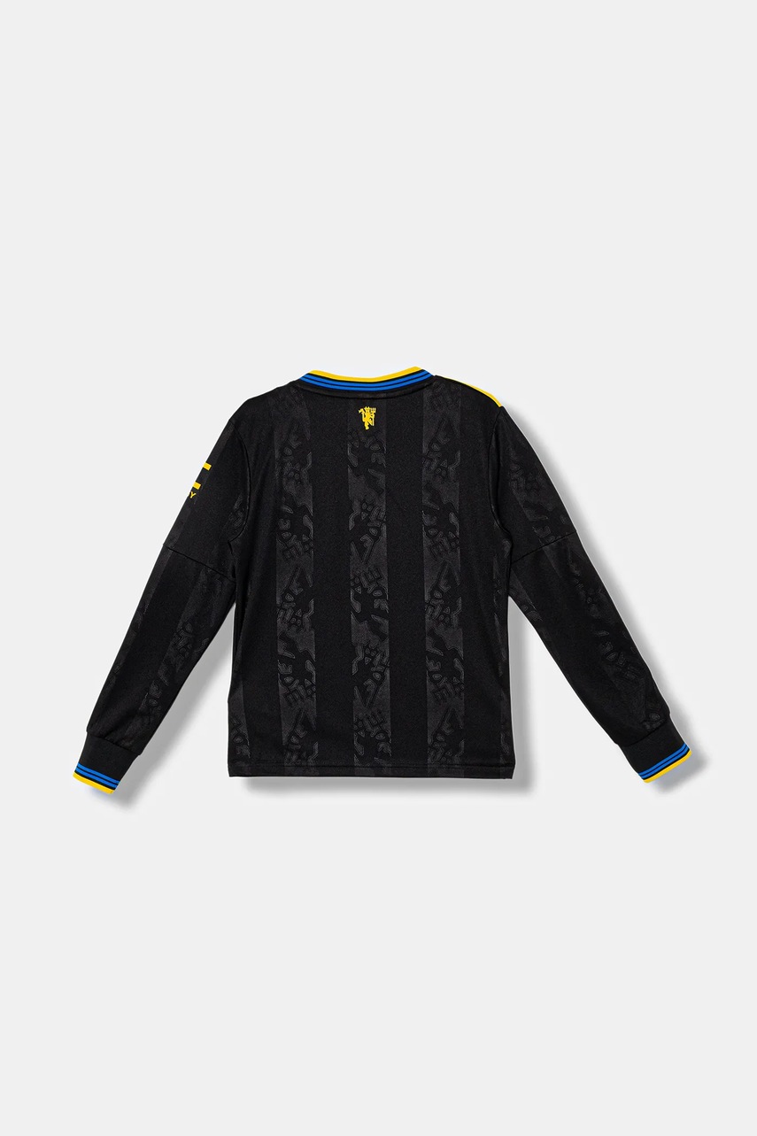 Детский лонгслив adidas Performance Manchester United цвет чёрный с принтом KD4230 Детский лонгслив adidas Performance Manchester United цвет чёрный с принтом KD4230