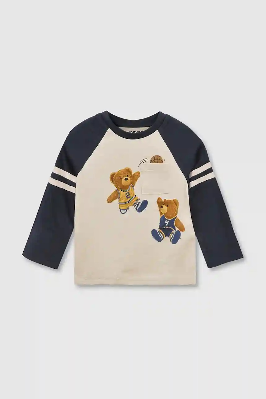 Mayoral longsleeve din bumbac pentru bebeluși culoarea bleumarin, cu imprimeu, 2059