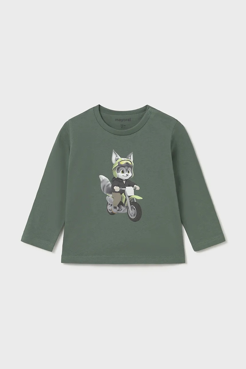 Mayoral longsleeve din bumbac culoarea verde, 2065