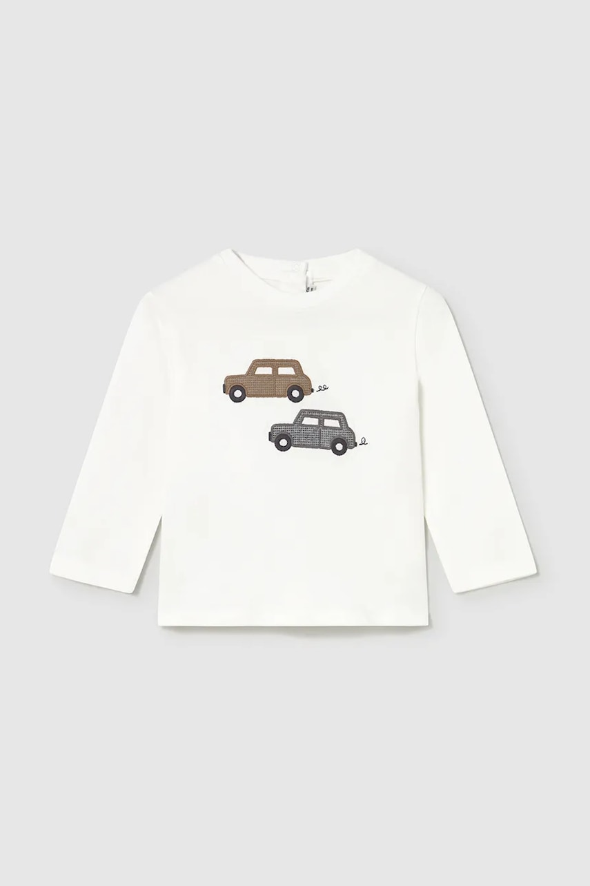 Mayoral longsleeve din bumbac pentru copii culoarea alb, cu imprimeu, 2072