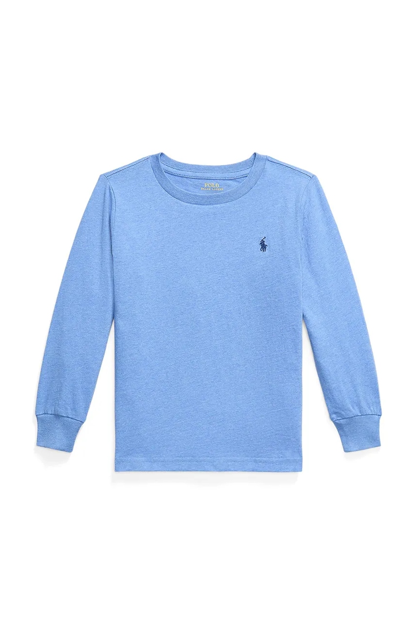 Levně Dětské bavlněné tričko s dlouhým rukávem Polo Ralph Lauren modrá barva, 322854677096