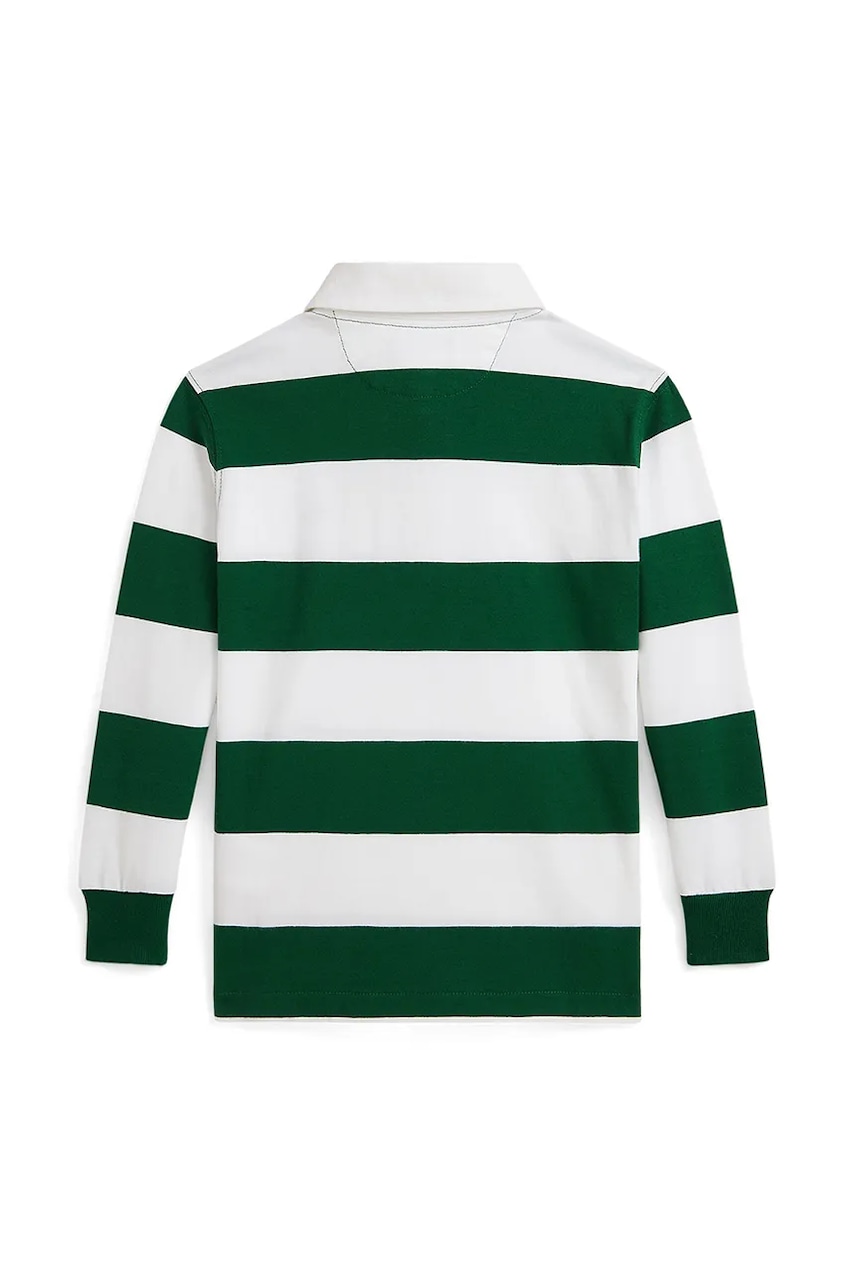 Хлопковый детский лонгслив Polo Ralph Lauren цвет белый узор 322882614008 Хлопковый детский лонгслив Polo Ralph Lauren цвет белый узор 322882614008
