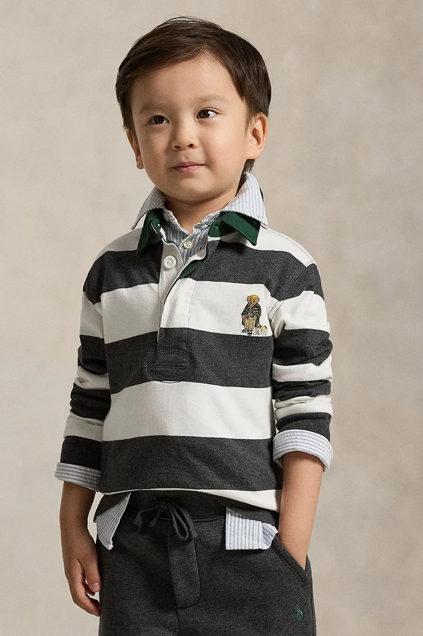 

Детска блуза с дълги ръкави Polo Ralph Lauren в бяло с десен 322980429001, Бял