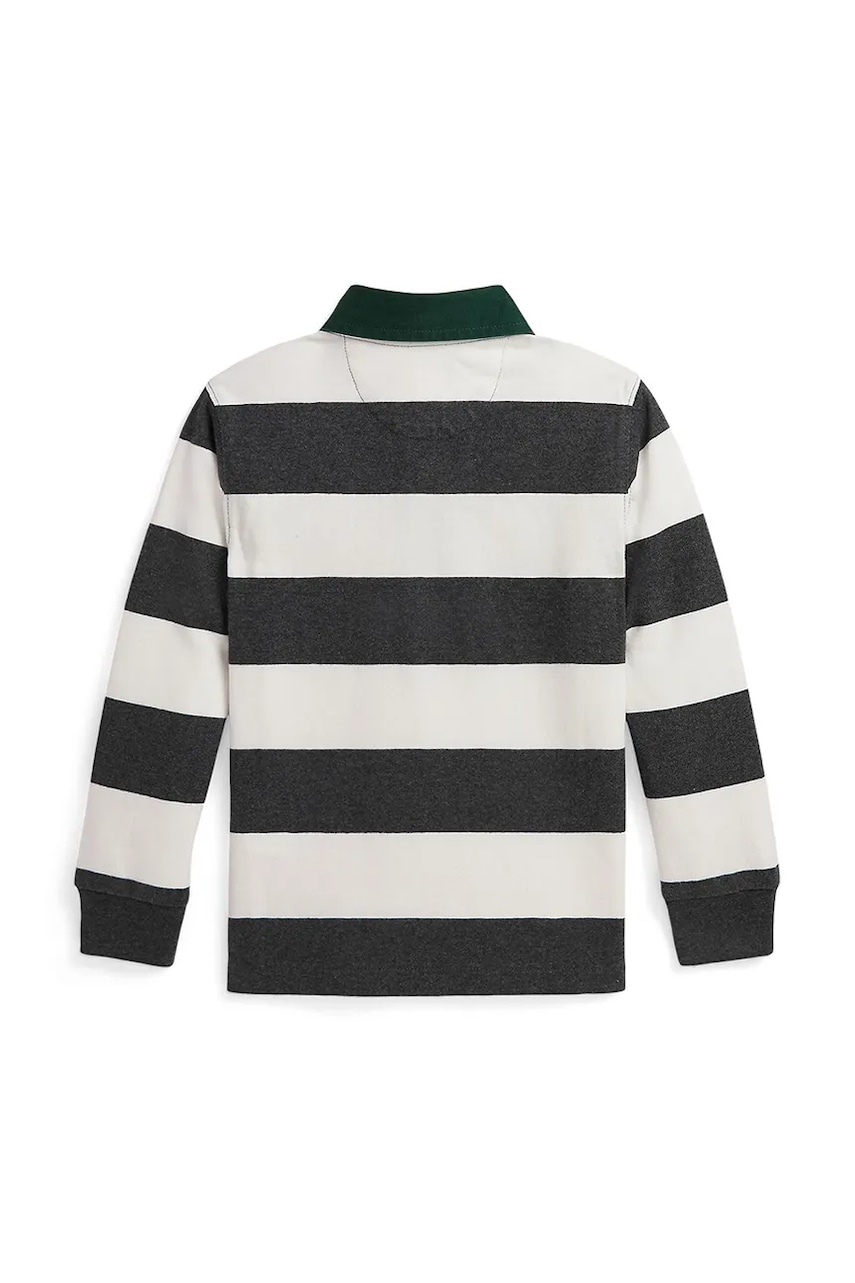 Хлопковый детский лонгслив Polo Ralph Lauren цвет белый узор 322980429001 Хлопковый детский лонгслив Polo Ralph Lauren цвет белый узор 322980429001