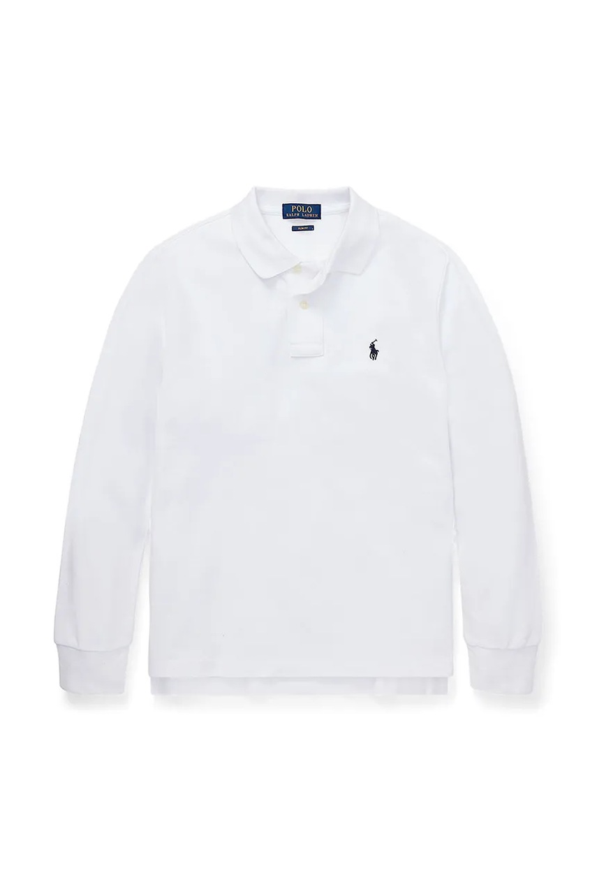Levně Dětské bavlněné tričko s dlouhým rukávem Polo Ralph Lauren bílá barva, 323708858013