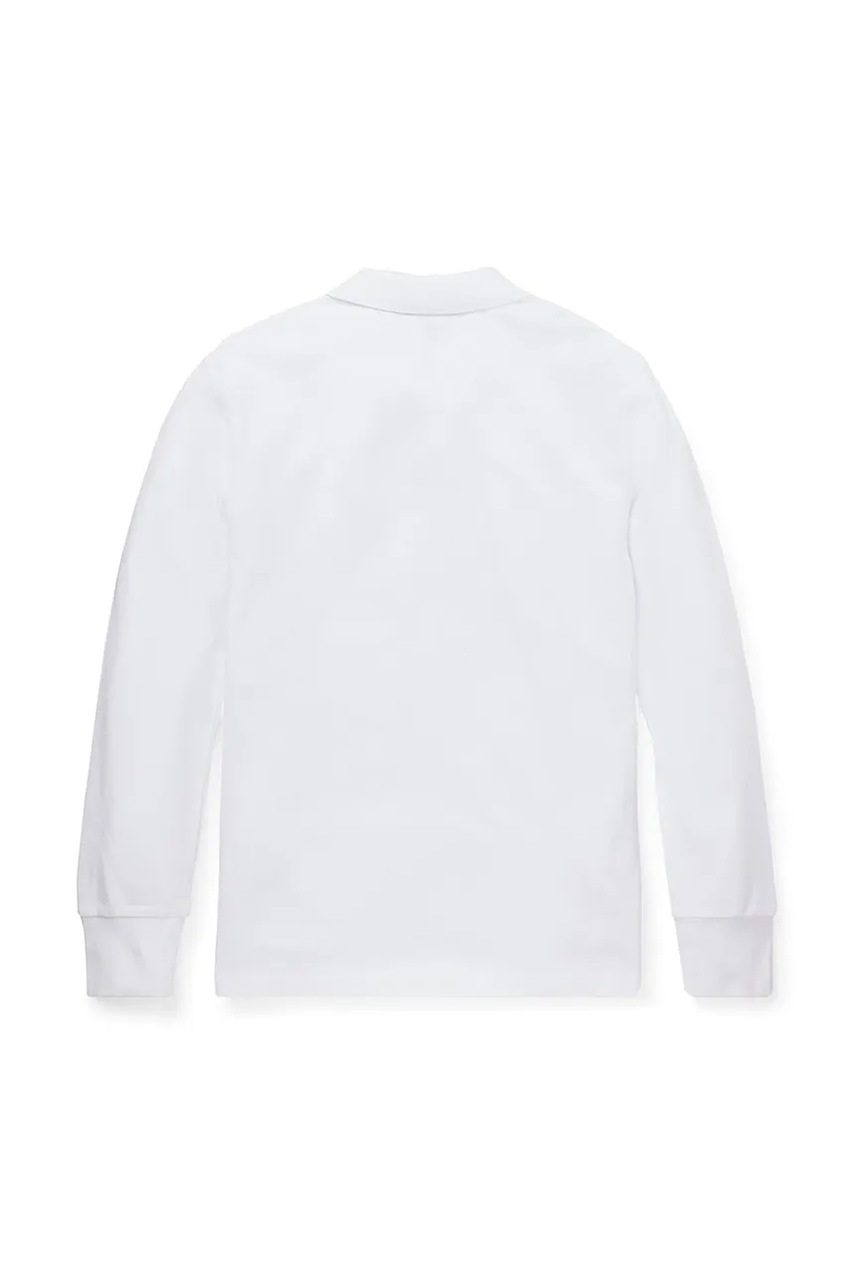 Дитячий бавовняний лонгслів Polo Ralph Lauren колір білий однотонний 323708858013