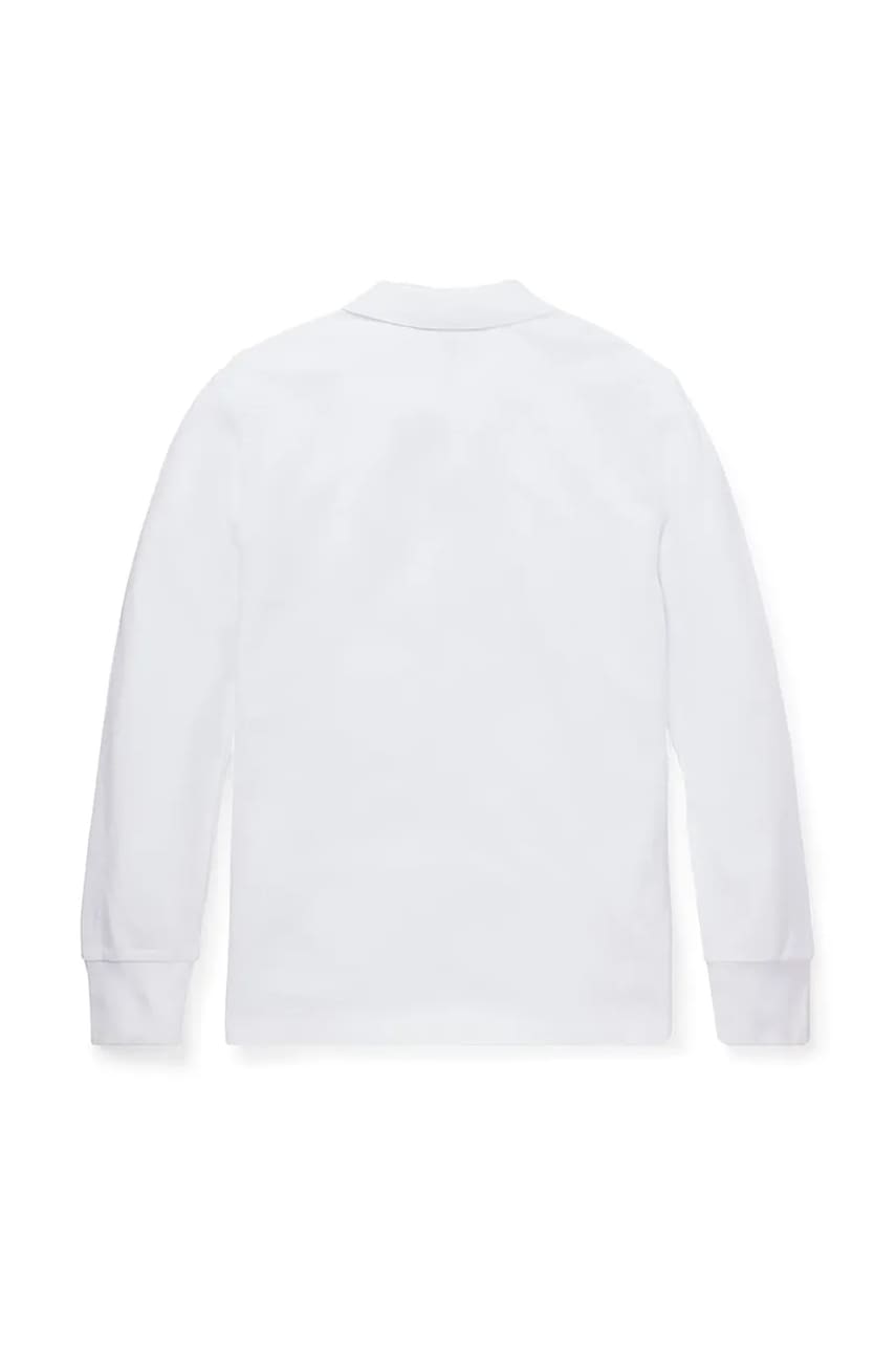 Хлопковый детский лонгслив Polo Ralph Lauren цвет белый однотонный 323708858013 Хлопковый детский лонгслив Polo Ralph Lauren цвет белый однотонный 323708858013