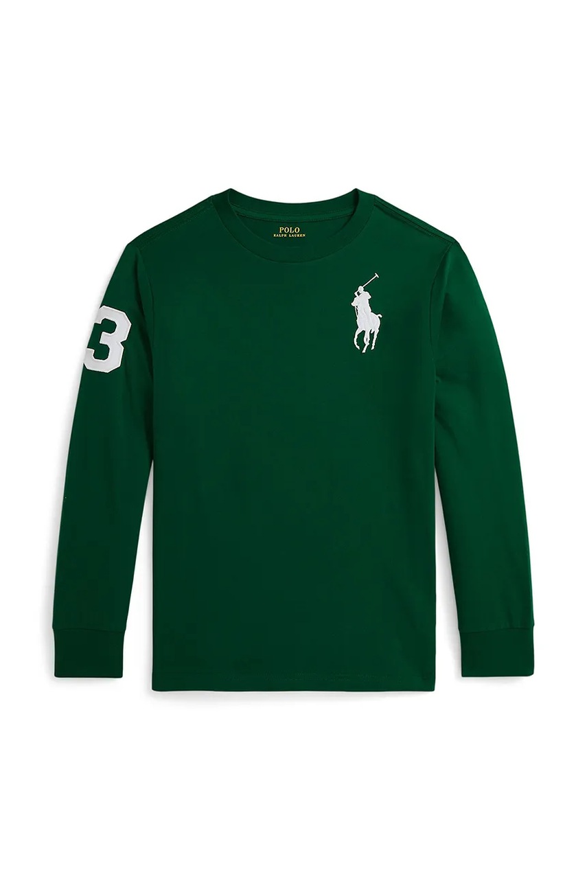 Levně Tričko s dlouhým rukávem Polo Ralph Lauren zelená barva, 323853891022