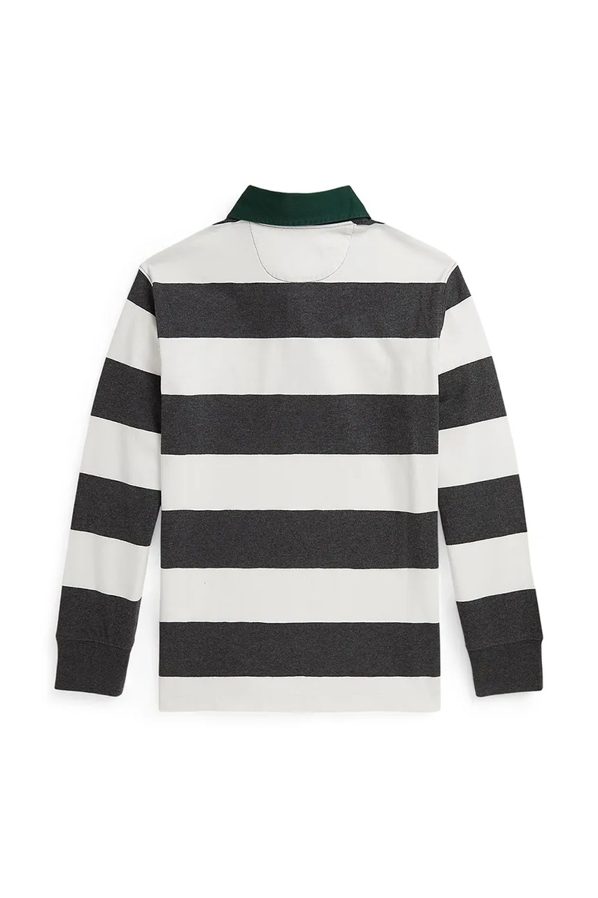 Хлопковый лонгслив Polo Ralph Lauren цвет белый узор 323980429001 Хлопковый лонгслив Polo Ralph Lauren цвет белый узор 323980429001