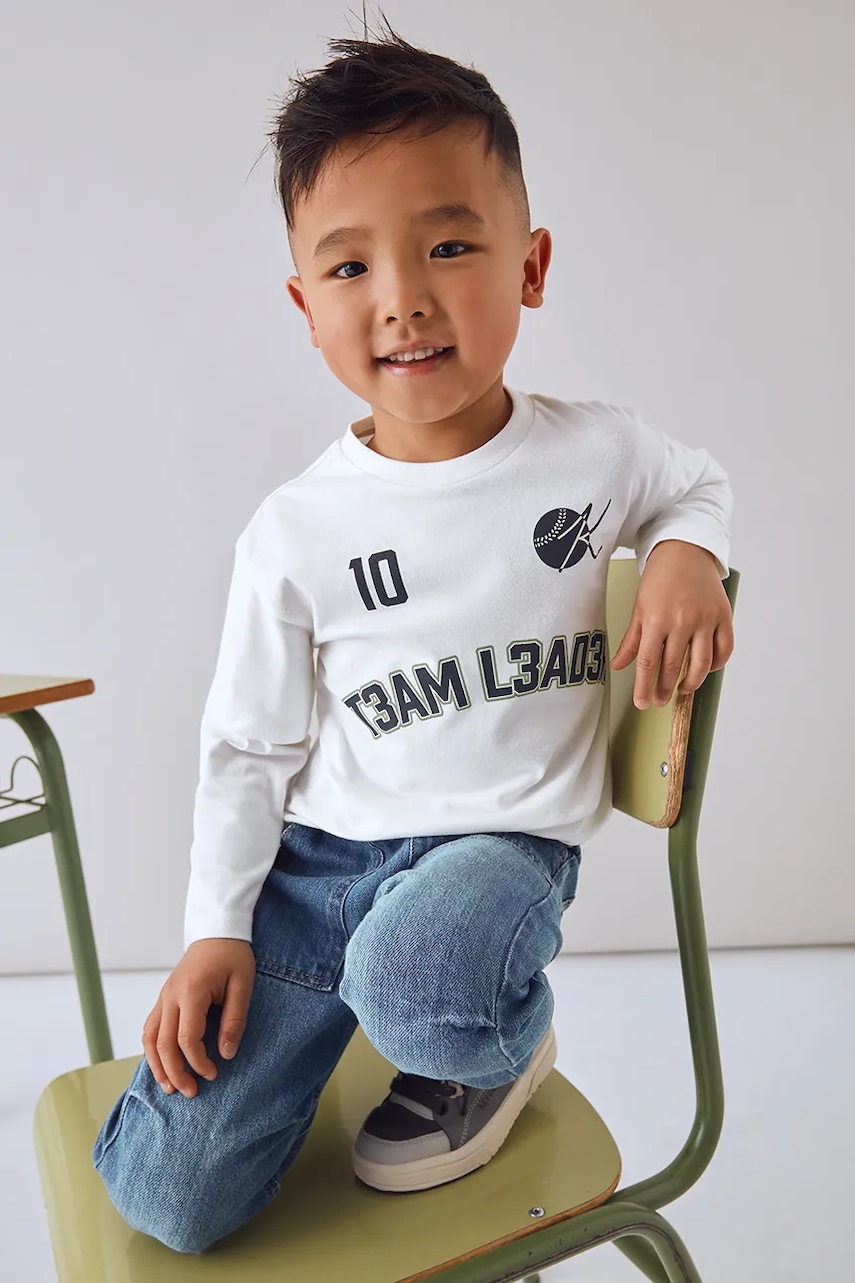 Mayoral longsleeve din bumbac culoarea bej, 4075