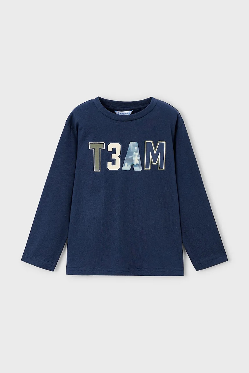 Mayoral longsleeve din bumbac culoarea bleumarin, 4077