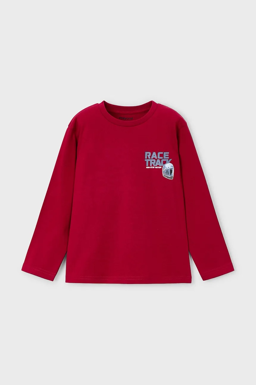 Mayoral longsleeve din bumbac pentru copii culoarea rosu, cu imprimeu, 4084
