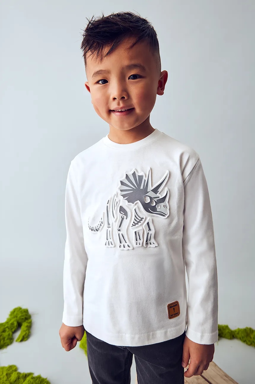 Mayoral longsleeve din bumbac pentru copii culoarea alb, cu imprimeu, 4089