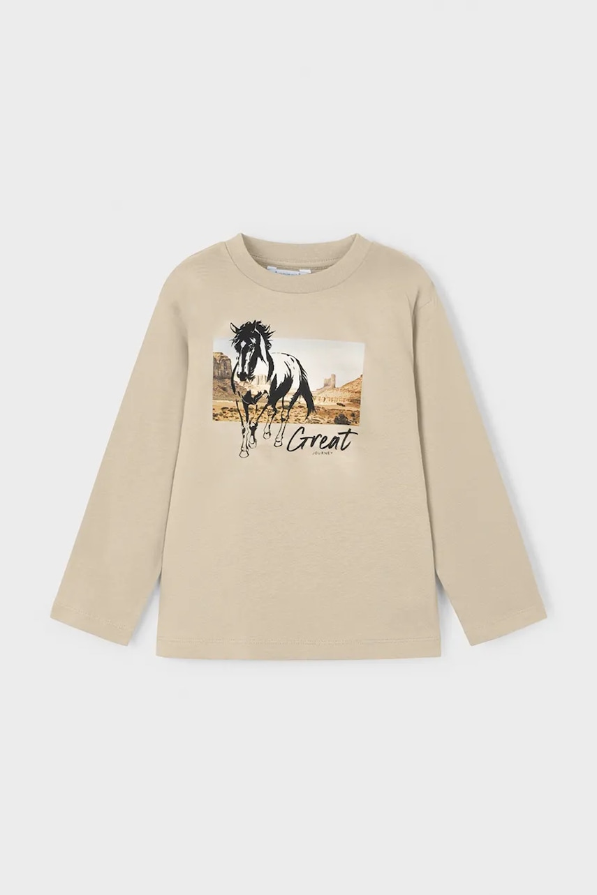 Mayoral longsleeve copii culoarea bej, cu imprimeu, 4093