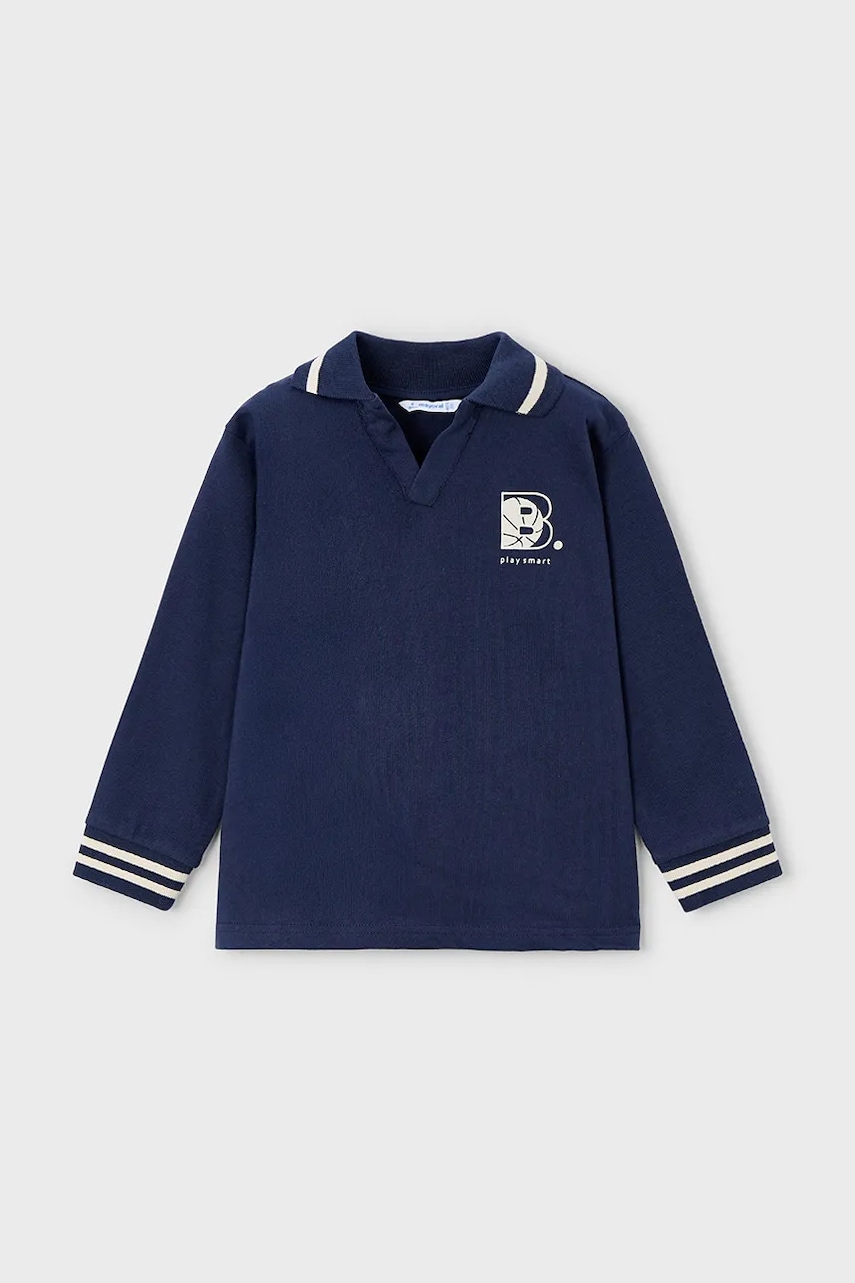 Mayoral longsleeve din bumbac pentru copii culoarea bleumarin, cu imprimeu, 4120