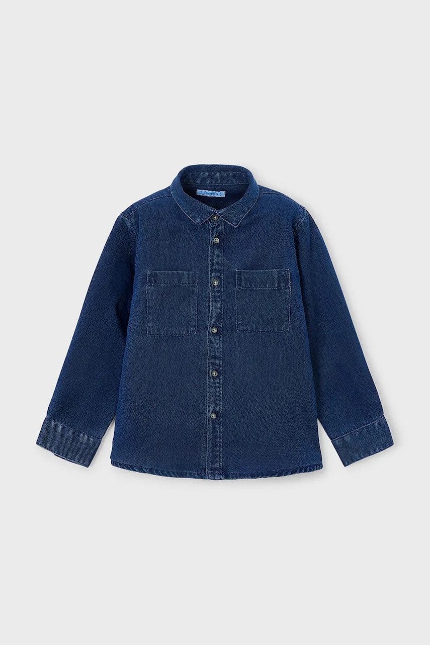 Mayoral cămașă din denim pentru copii culoarea bleumarin, 4126