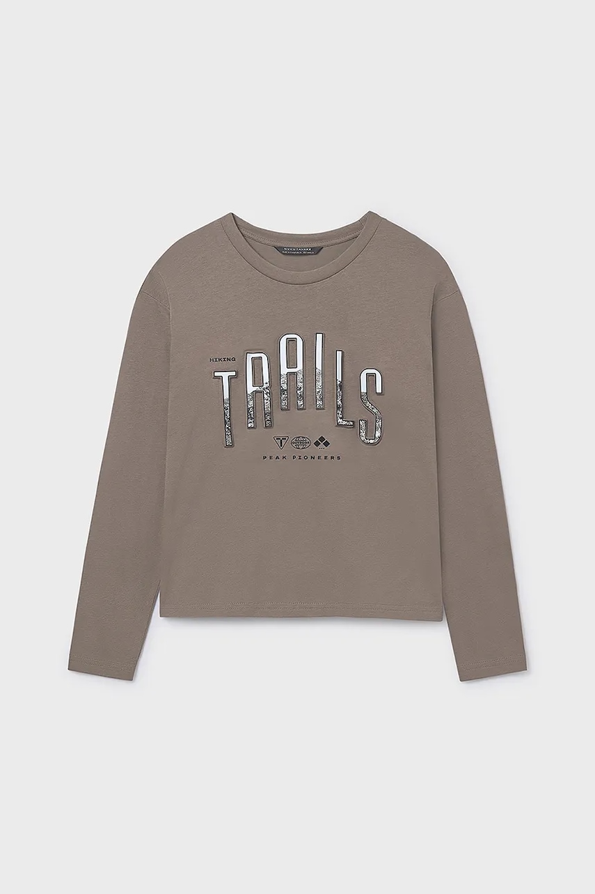 Mayoral longsleeve din bumbac pentru copii culoarea verde, cu imprimeu, 7007