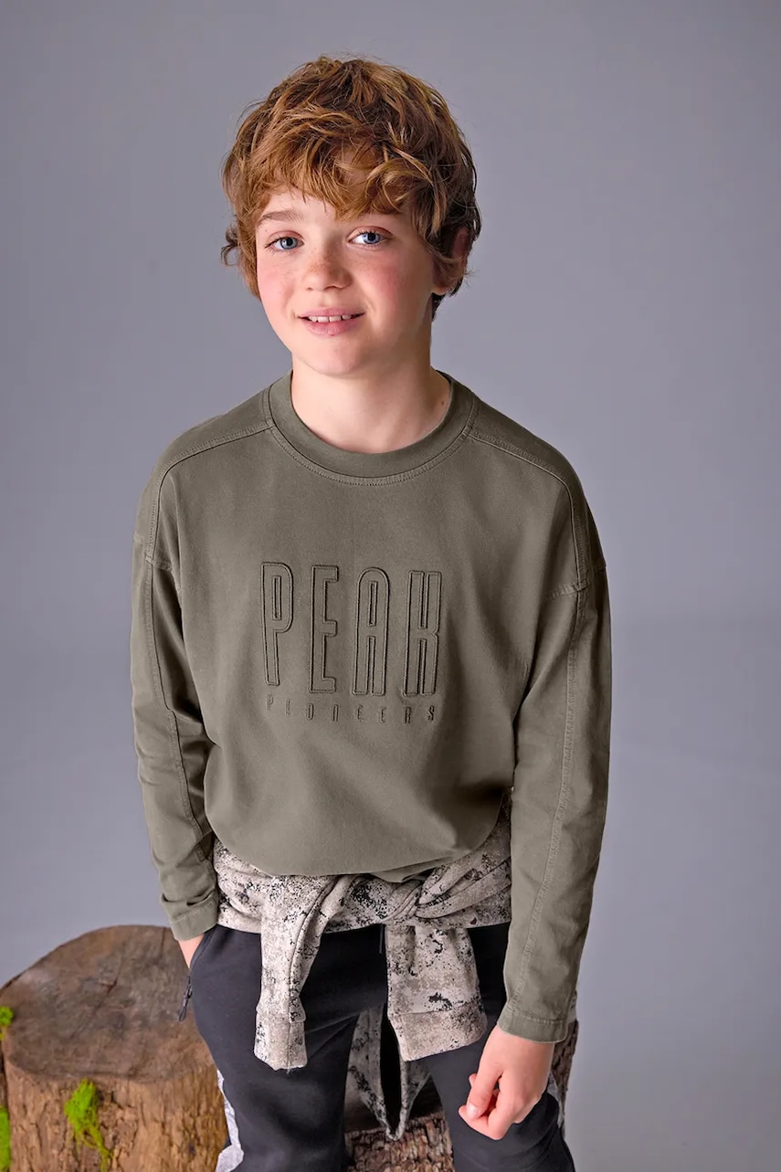 Mayoral longsleeve din bumbac pentru copii culoarea verde, cu imprimeu, 7008