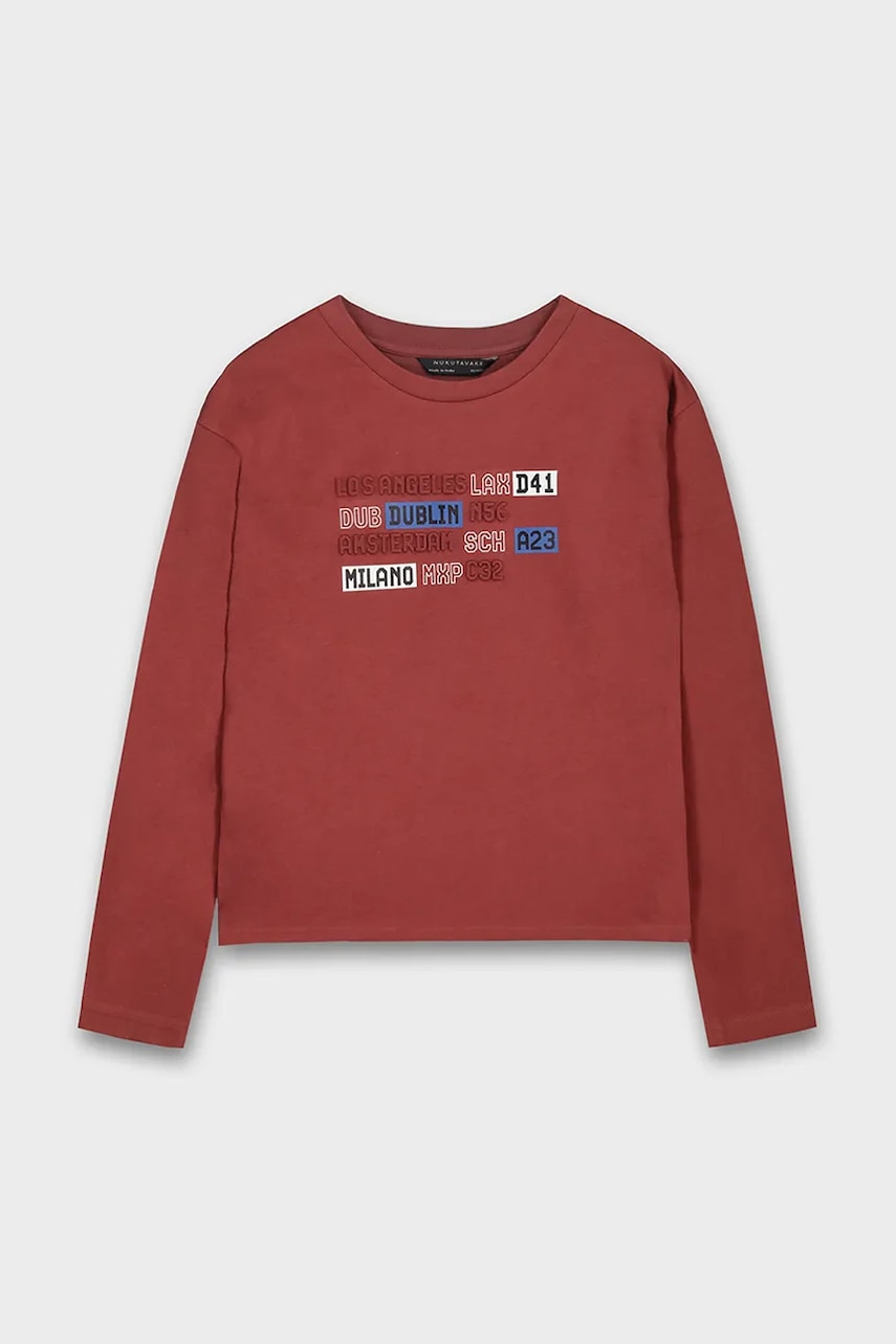 Mayoral longsleeve din bumbac culoarea roșu, 7012