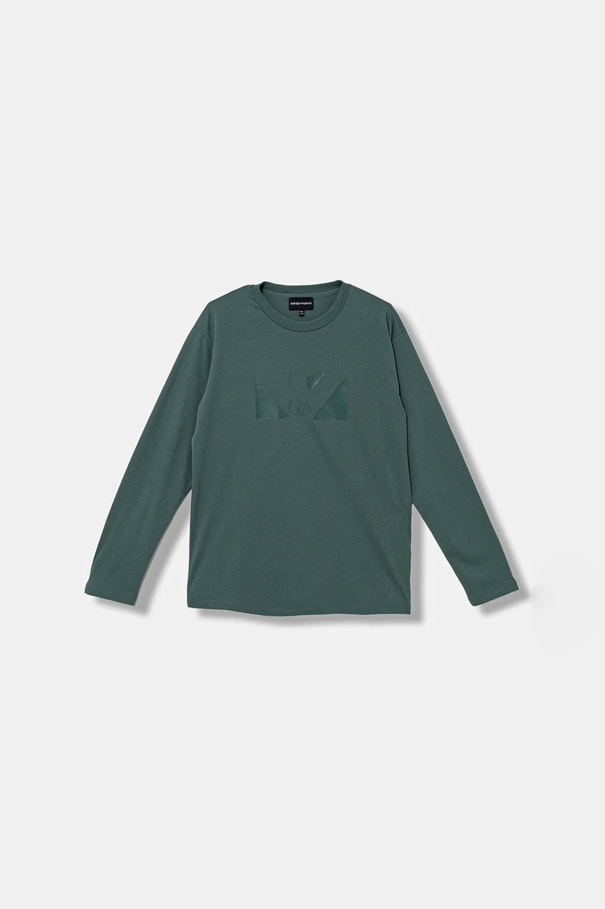 Хлопковый детский лонгслив Emporio Armani 2 шт цвет бежевый с принтом EB000726 AF16162 Хлопковый детский лонгслив Emporio Armani 2 шт цвет бежевый с принтом EB000726 AF16162