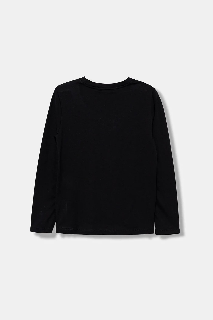 Хлопковый детский лонгслив Emporio Armani цвет синий с принтом EB000420 AF15013 Хлопковый детский лонгслив Emporio Armani цвет синий с принтом EB000420 AF15013