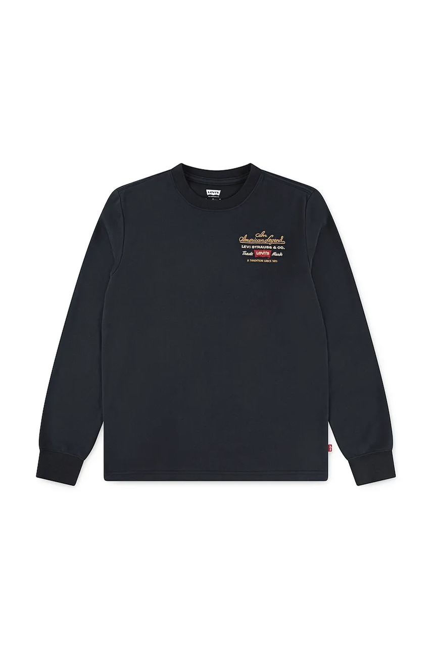 Levně Dětské tričko s dlouhým rukávem Levi's LEGENDARY LS TEE černá barva, 9EN715