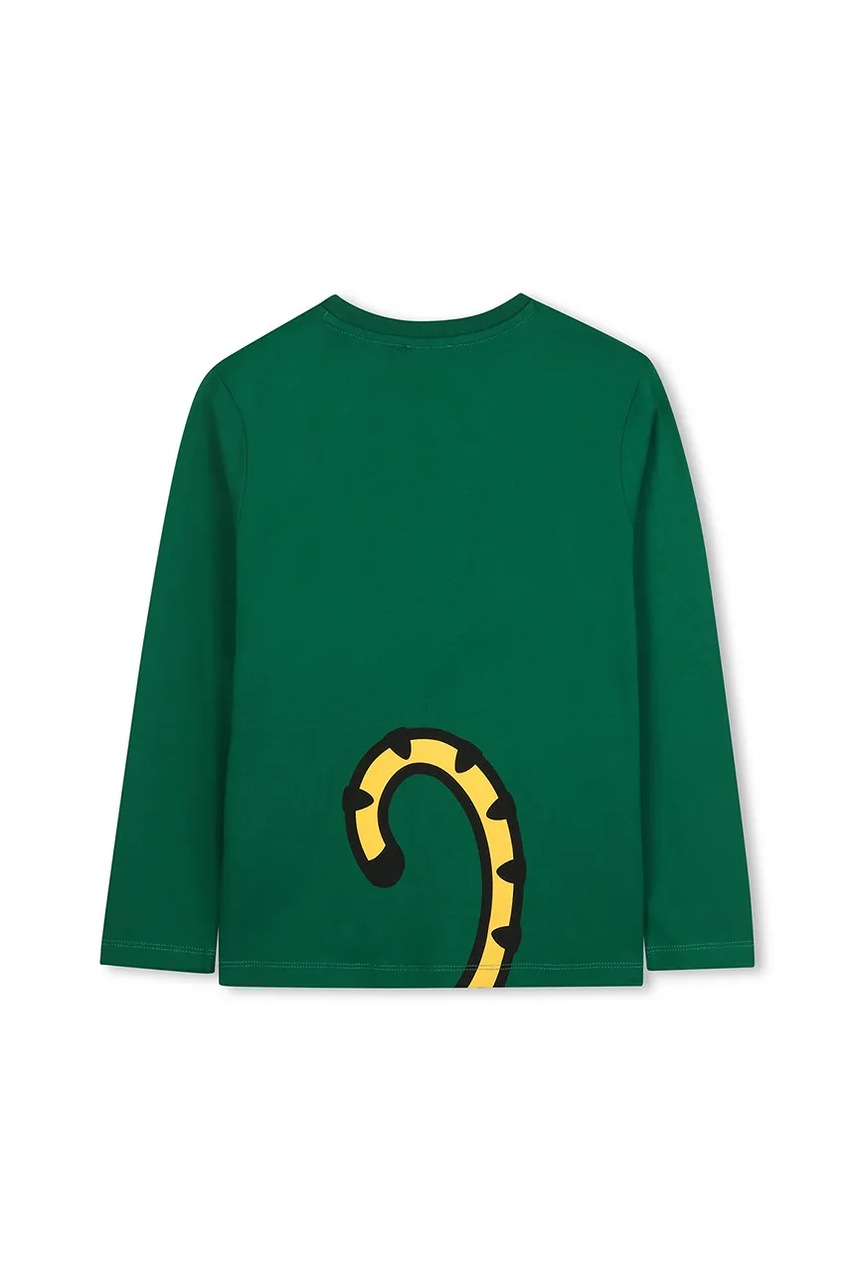 Бавовняний лонгслів для немовлят Kenzo Kids колір зелений з принтом K61451