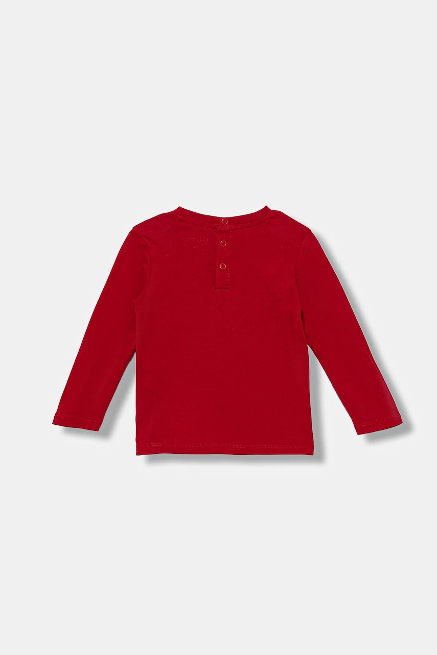 Хлопковый детский лонгслив Guess цвет красный с принтом I5BI00 I3Z14 Хлопковый детский лонгслив Guess цвет красный с принтом I5BI00 I3Z14