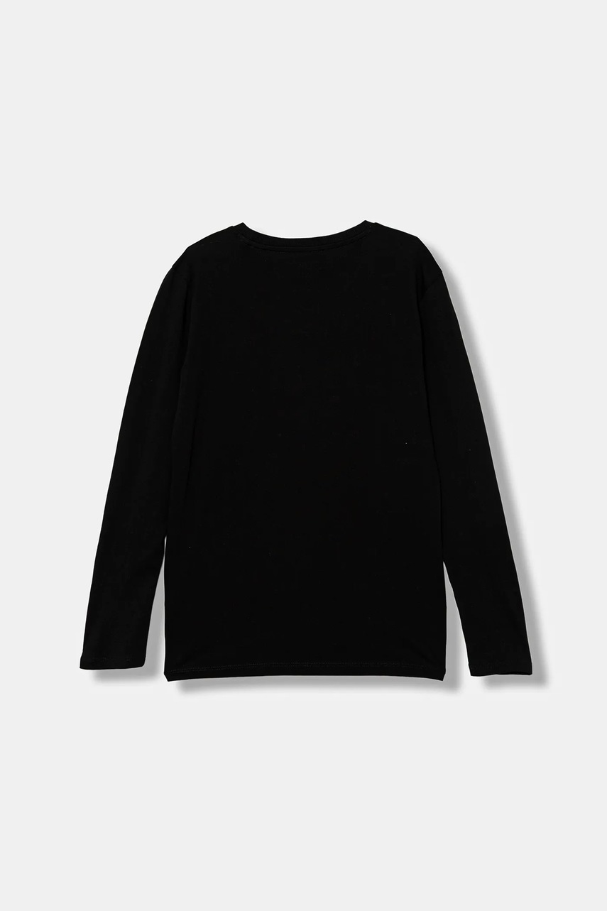 Хлопковый детский лонгслив Guess цвет чёрный с принтом L5BI01 I3Z14 Хлопковый детский лонгслив Guess цвет чёрный с принтом L5BI01 I3Z14