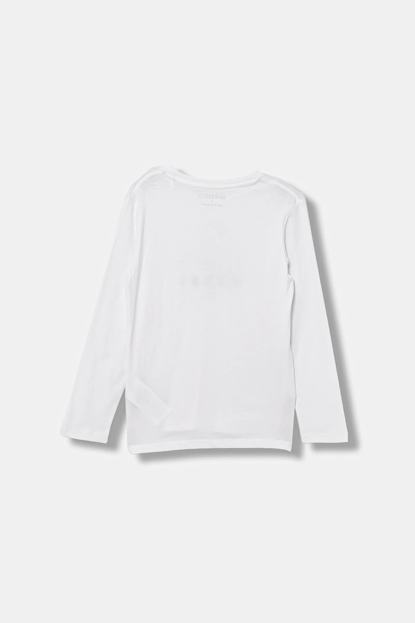 Хлопковый детский лонгслив Guess цвет белый узор L5BI39 I3Z14 Хлопковый детский лонгслив Guess цвет белый узор L5BI39 I3Z14