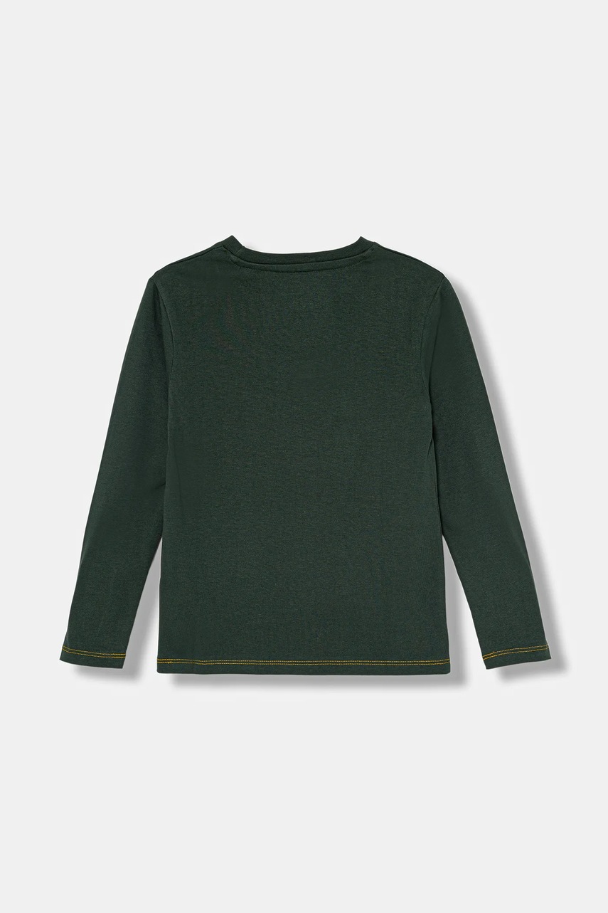 Хлопковый детский лонгслив Guess цвет зелёный с принтом N5BI14 I3Z14 Хлопковый детский лонгслив Guess цвет зелёный с принтом N5BI14 I3Z14