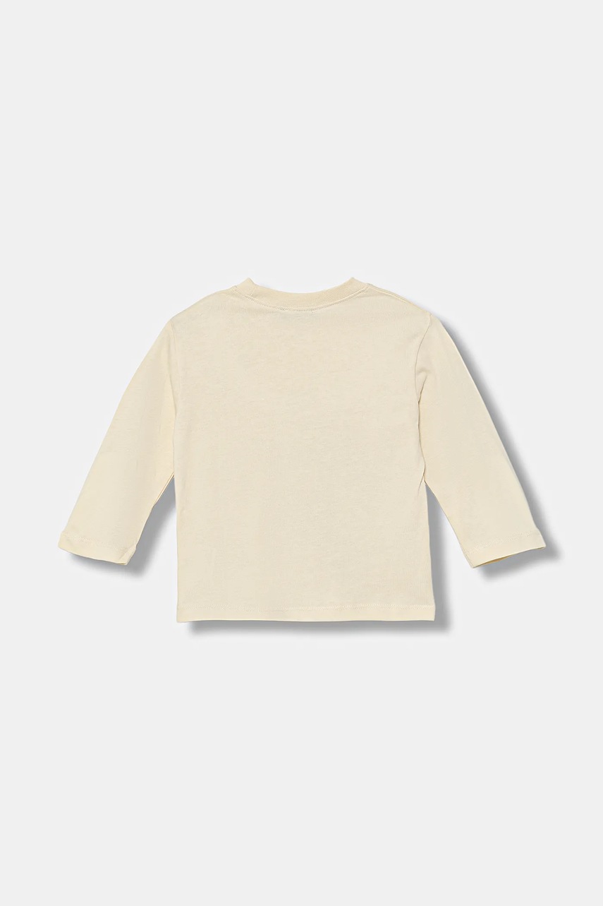 Хлопковый детский лонгслив United Colors of Benetton цвет бежевый с принтом 35RYG10K4 Хлопковый детский лонгслив United Colors of Benetton цвет бежевый с принтом 35RYG10K4