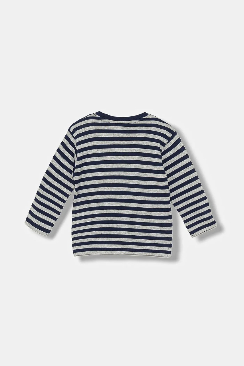 Бавовняний лонгслів для немовлят United Colors of Benetton колір синій візерунок 3FNLG10K9