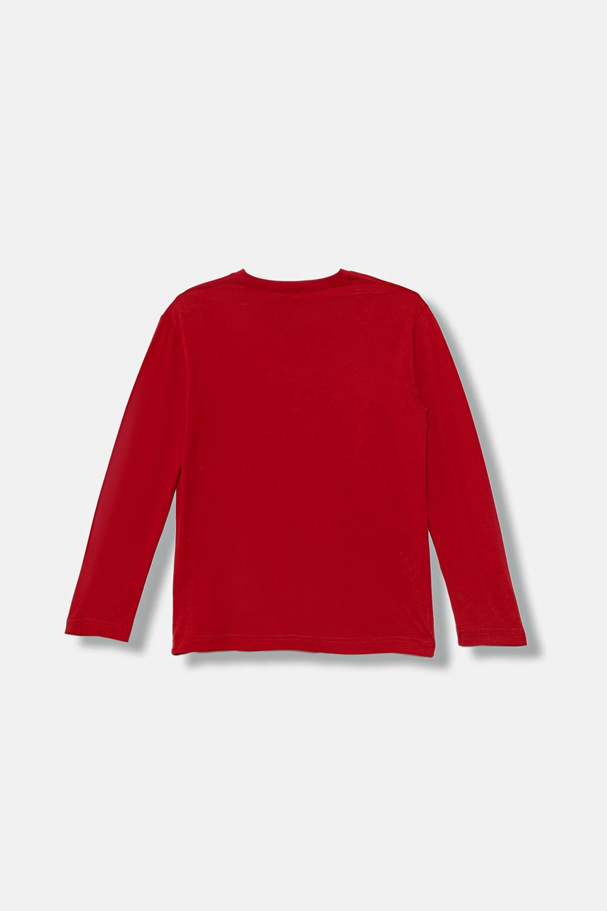 Хлопковый детский лонгслив United Colors of Benetton цвет красный однотонный 3I1XC10DB Хлопковый детский лонгслив United Colors of Benetton цвет красный однотонный 3I1XC10DB