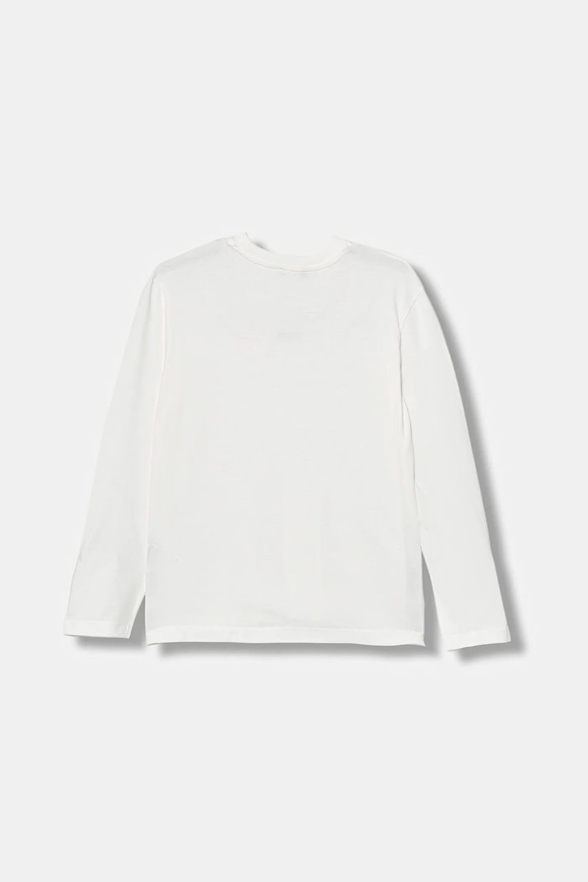 Хлопковый детский лонгслив United Colors of Benetton цвет белый с принтом 3I1XC10Q3 Хлопковый детский лонгслив United Colors of Benetton цвет белый с принтом 3I1XC10Q3