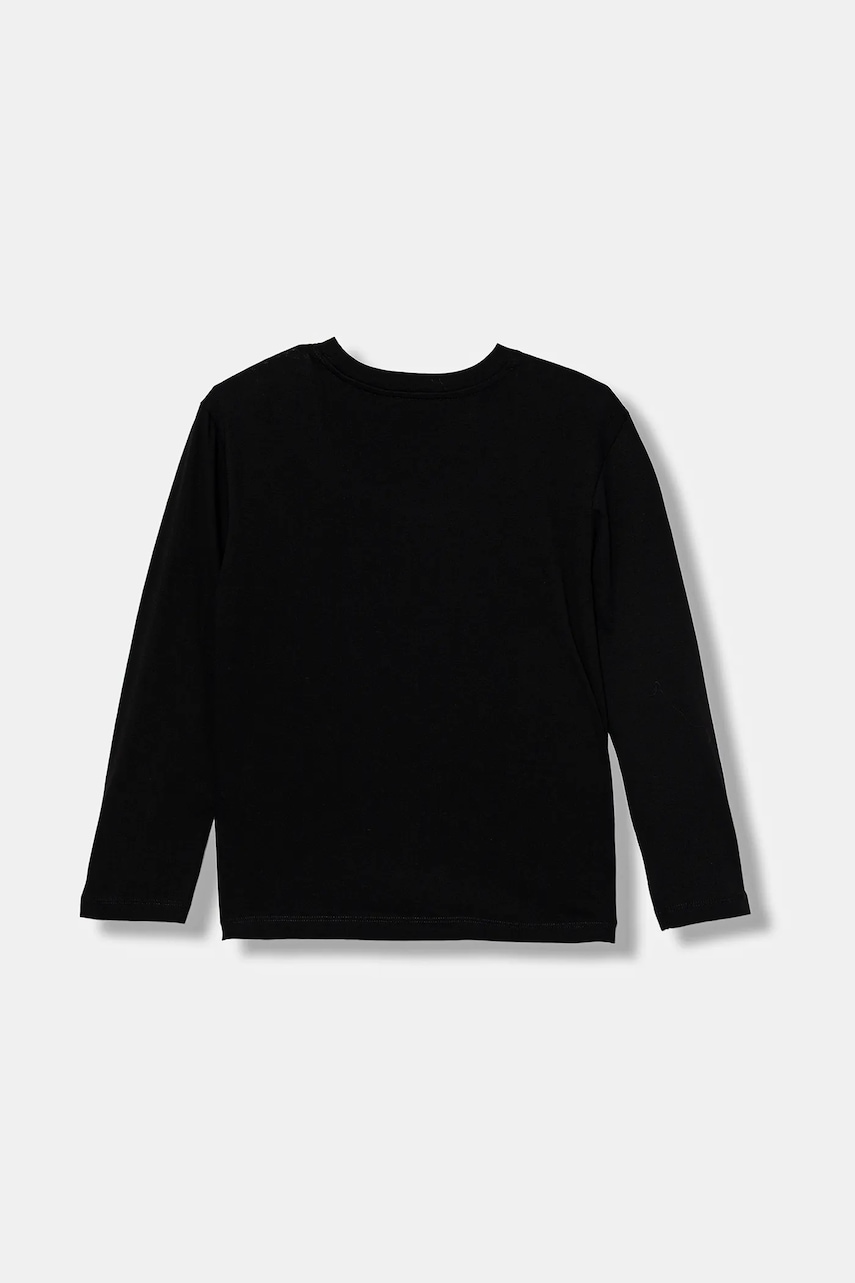 Хлопковый детский лонгслив United Colors of Benetton цвет чёрный с принтом 3I1XC10Q3 Хлопковый детский лонгслив United Colors of Benetton цвет чёрный с принтом 3I1XC10Q3