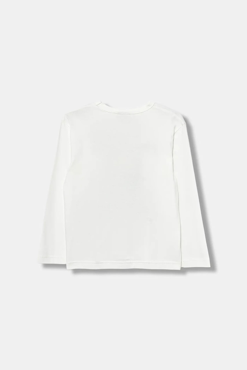 Хлопковый детский лонгслив United Colors of Benetton цвет белый узор 35RYC10QA Хлопковый детский лонгслив United Colors of Benetton цвет белый узор 35RYC10QA