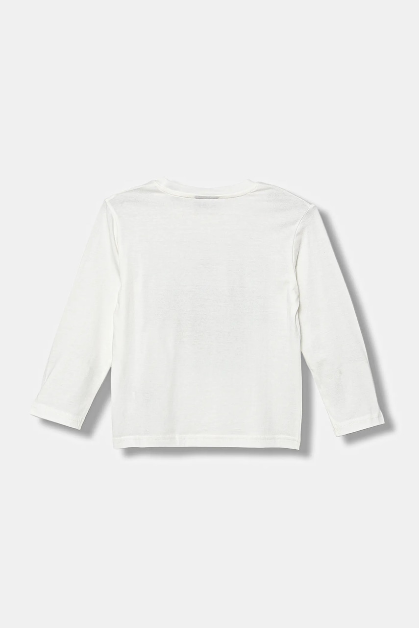Хлопковый детский лонгслив United Colors of Benetton цвет белый узор 35RYG10KE Хлопковый детский лонгслив United Colors of Benetton цвет белый узор 35RYG10KE