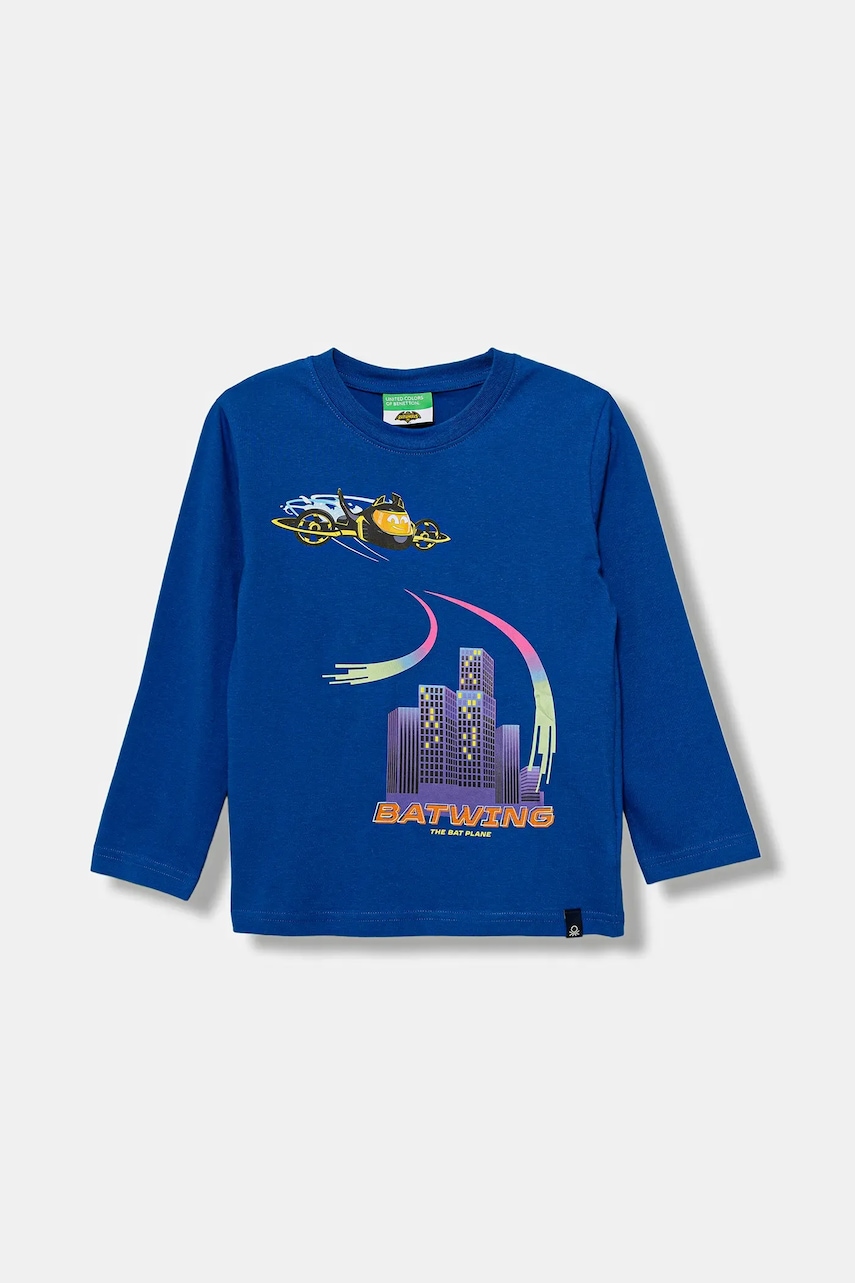 United Colors of Benetton longsleeve din bumbac pentru copii cu imprimeu, 35RYG10KE