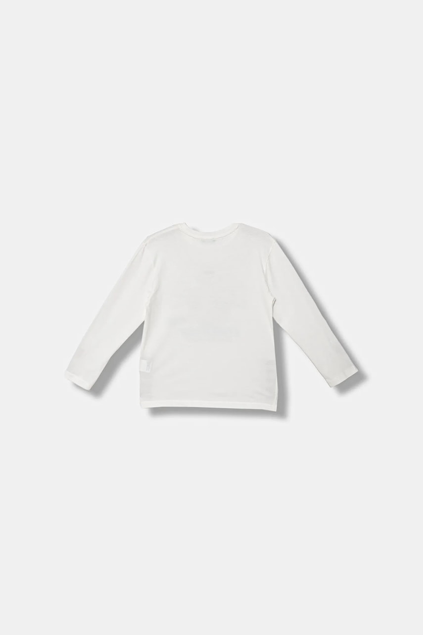 Хлопковый детский лонгслив United Colors of Benetton цвет белый с принтом 3I1XC10QR Хлопковый детский лонгслив United Colors of Benetton цвет белый с принтом 3I1XC10QR