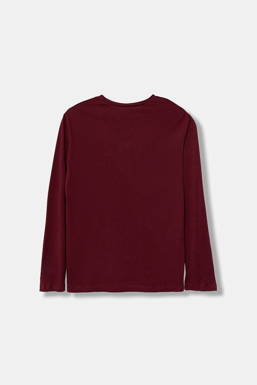 Хлопковый детский лонгслив United Colors of Benetton цвет бордовый узор 3JERC10QO Хлопковый детский лонгслив United Colors of Benetton цвет бордовый узор 3JERC10QO