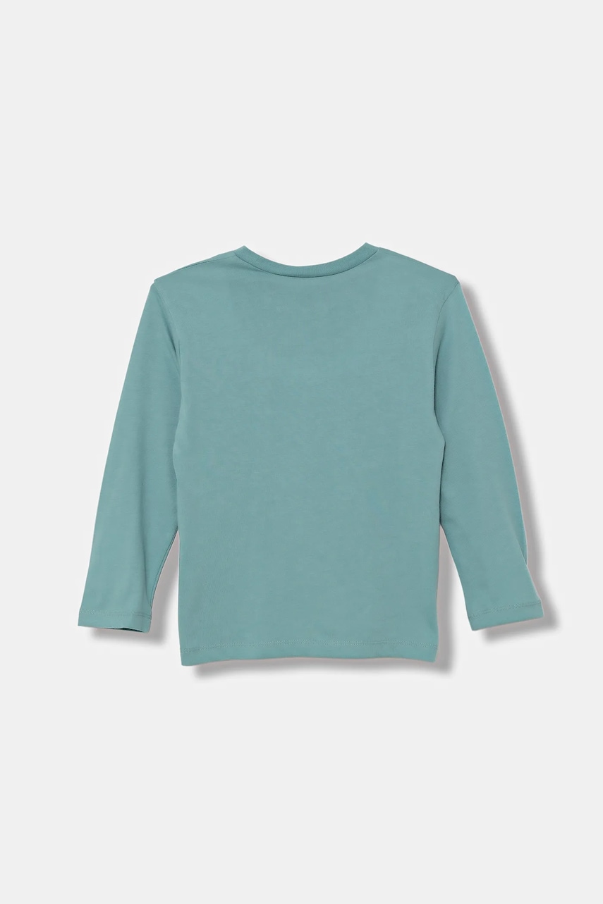 Хлопковый детский лонгслив United Colors of Benetton цвет бирюзовый узор 3JERG10K5 Хлопковый детский лонгслив United Colors of Benetton цвет бирюзовый узор 3JERG10K5