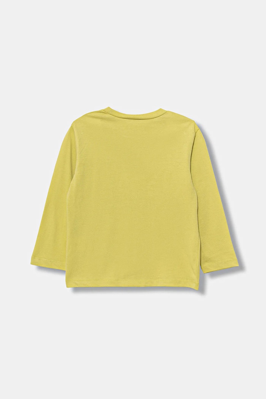 Хлопковый детский лонгслив United Colors of Benetton цвет жёлтый узор 3JERG10K5 Хлопковый детский лонгслив United Colors of Benetton цвет жёлтый узор 3JERG10K5