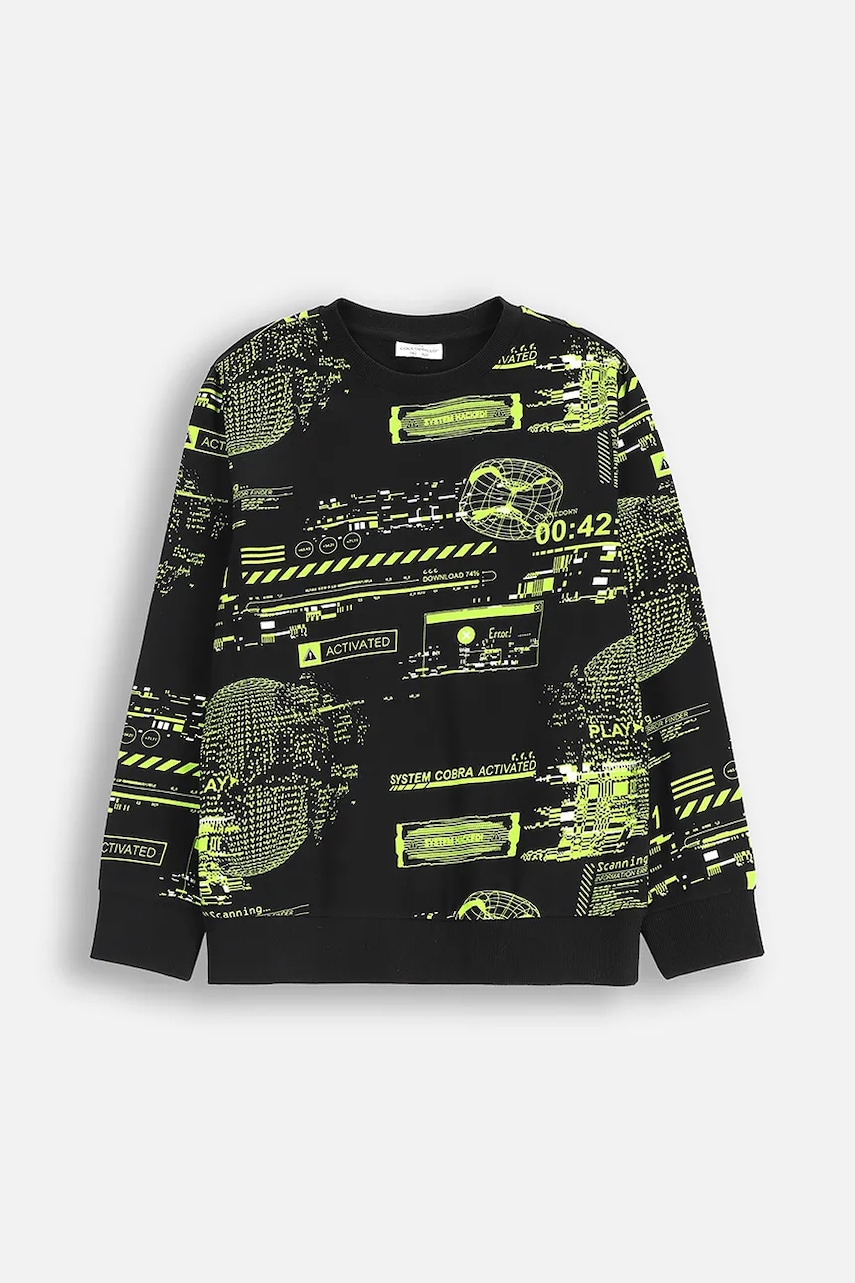 Coccodrillo longsleeve din bumbac pentru copii culoarea negru, EVERYDAY BOY A